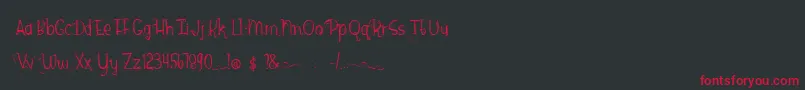 BmdHazelGrace Font – Red Fonts on Black Background