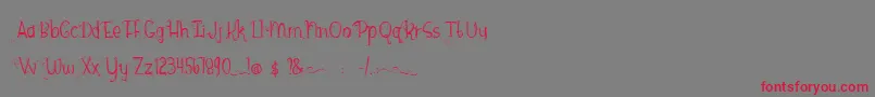BmdHazelGrace Font – Red Fonts on Gray Background
