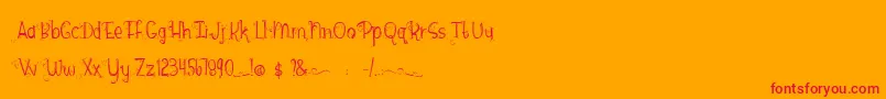 BmdHazelGrace Font – Red Fonts on Orange Background