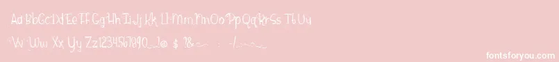 Saiba mais sobre a fonte BmdHazelGrace Fonte BmdHazelGrace – fontes brancas em um fundo rosa