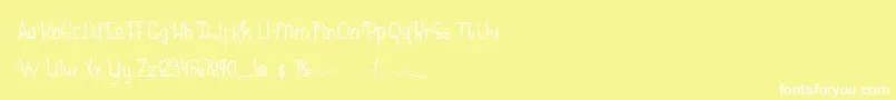 BmdHazelGrace Font – White Fonts on Yellow Background