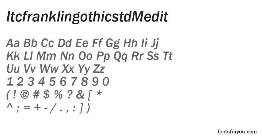 Czcionka ItcfranklingothicstdMedit – alfabet, cyfry, specjalne znaki