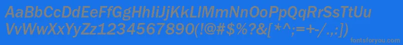 ItcfranklingothicstdMedit Font – Gray Fonts on Blue Background