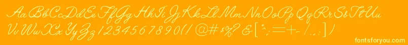 L691ScriptRegular Font – Yellow Fonts on Orange Background