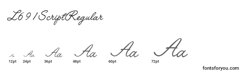 L691ScriptRegular Font Sizes
