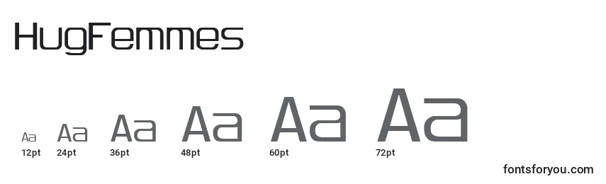 Размеры шрифта HugFemmes
