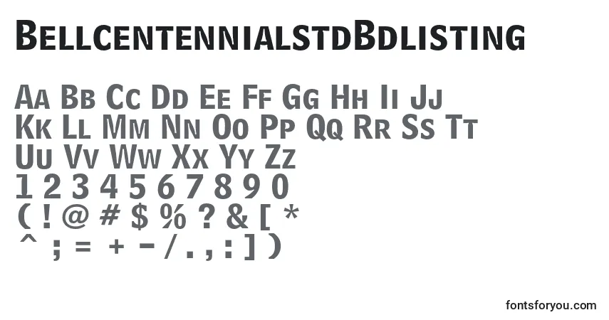 Police BellcentennialstdBdlisting - Alphabet, Chiffres, Caractères Spéciaux