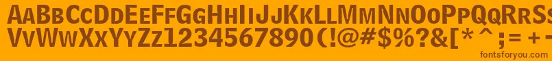 BellcentennialstdBdlisting Font – Brown Fonts on Orange Background