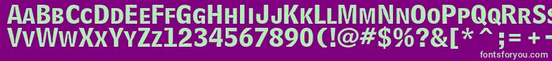 BellcentennialstdBdlisting Font – Green Fonts on Purple Background