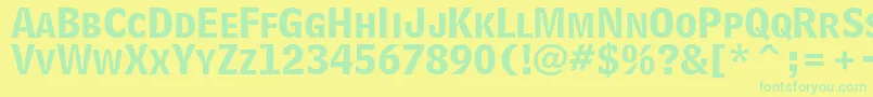 BellcentennialstdBdlisting Font – Green Fonts on Yellow Background