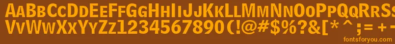 BellcentennialstdBdlisting Font – Orange Fonts on Brown Background