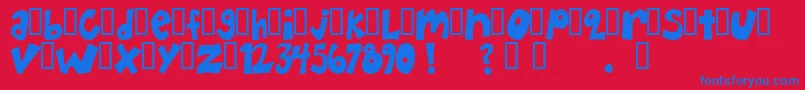 Happh ffy-Schriftart – Blaue Schriften auf rotem Hintergrund