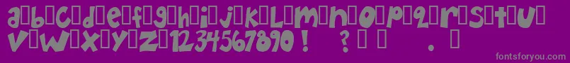 フォントHapph ffy – 紫の背景に灰色の文字