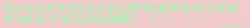 フォントHapph ffy – ピンクの背景に緑の文字