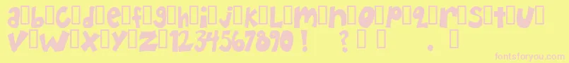 Happh ffy Font – Pink Fonts on Yellow Background