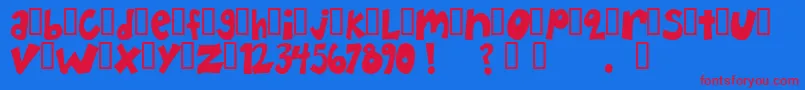 フォントHapph ffy – 赤い文字の青い背景