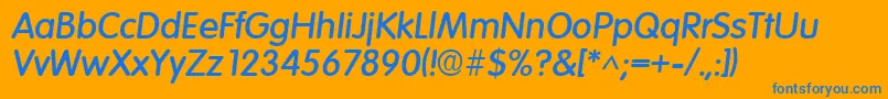 ElementarySfBoldItalic Font – Blue Fonts on Orange Background