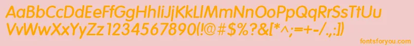 ElementarySfBoldItalic Font – Orange Fonts on Pink Background