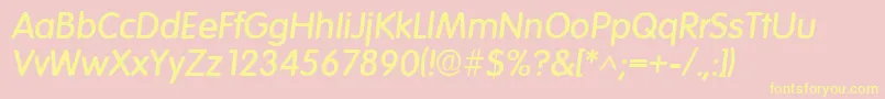 ElementarySfBoldItalic Font – Yellow Fonts on Pink Background