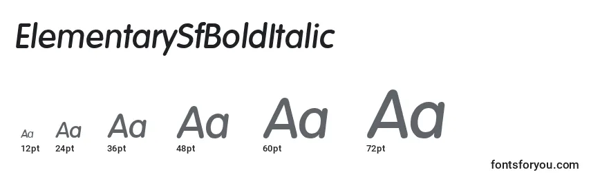 Größen der Schriftart ElementarySfBoldItalic