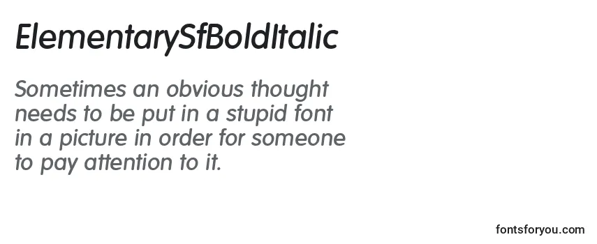 ElementarySfBoldItalic Font