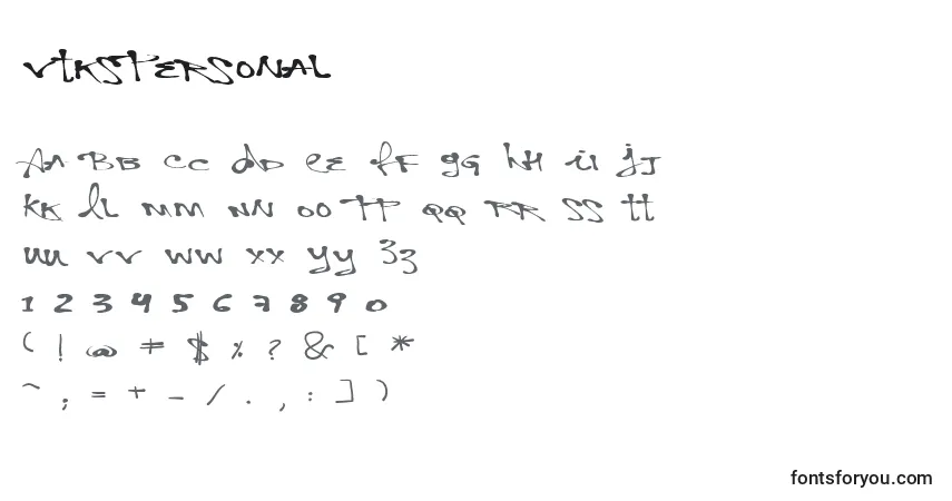 VtksPersonal Font – alphabet, numbers, special characters