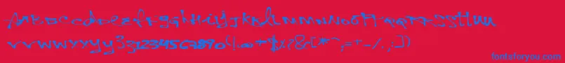 VtksPersonal Font – Blue Fonts on Red Background
