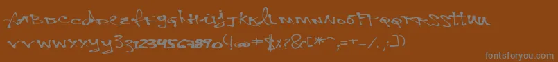 フォントVtksPersonal – 茶色の背景に灰色の文字