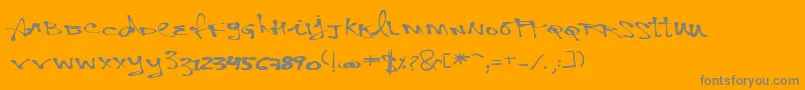 VtksPersonal-Schriftart – Graue Schriften auf orangefarbenem Hintergrund