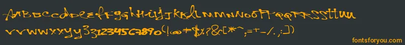 VtksPersonal-Schriftart – Orangefarbene Schriften auf schwarzem Hintergrund