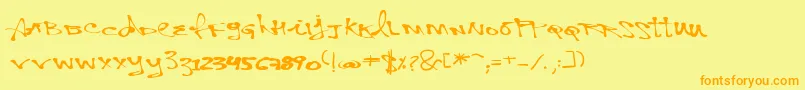VtksPersonal Font – Orange Fonts on Yellow Background