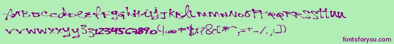 VtksPersonal Font – Purple Fonts on Green Background