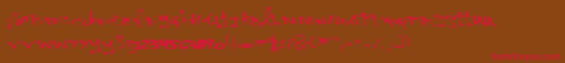 VtksPersonal-Schriftart – Rote Schriften auf braunem Hintergrund