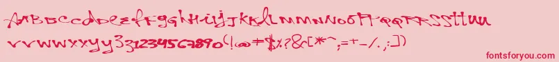 VtksPersonal Font – Red Fonts on Pink Background