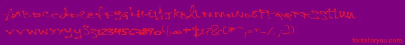VtksPersonal-fontti – punaiset fontit violetilla taustalla