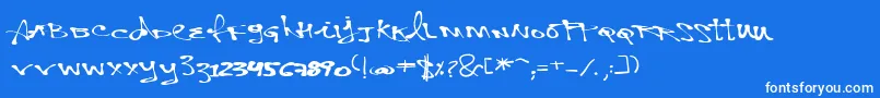 フォントVtksPersonal – 青い背景に白い文字