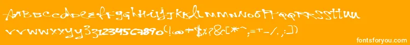 VtksPersonal-Schriftart – Weiße Schriften auf orangefarbenem Hintergrund