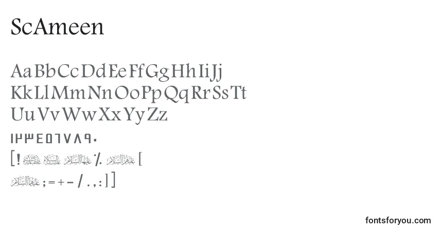 Schriftart ScAmeen – Alphabet, Zahlen, spezielle Symbole