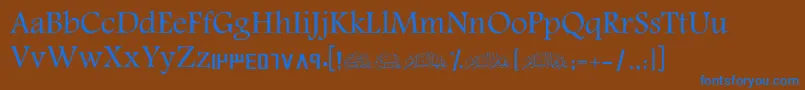 ScAmeen Font – Blue Fonts on Brown Background