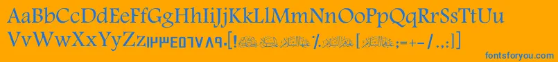 ScAmeen Font – Blue Fonts on Orange Background