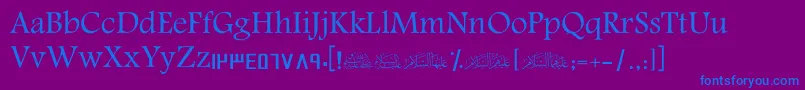 ScAmeen Font – Blue Fonts on Purple Background