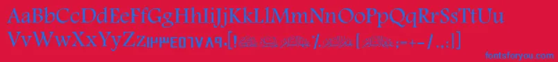 ScAmeen Font – Blue Fonts on Red Background