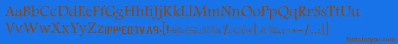 ScAmeen Font – Brown Fonts on Blue Background