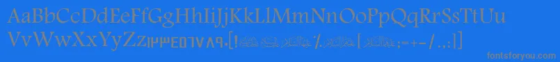 ScAmeen Font – Gray Fonts on Blue Background