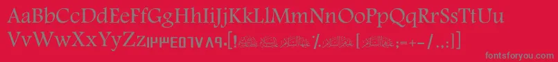 ScAmeen Font – Gray Fonts on Red Background