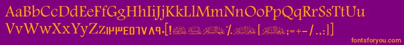 ScAmeen Font – Orange Fonts on Purple Background