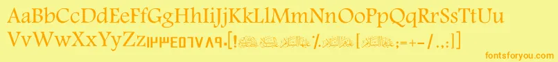 ScAmeen Font – Orange Fonts on Yellow Background