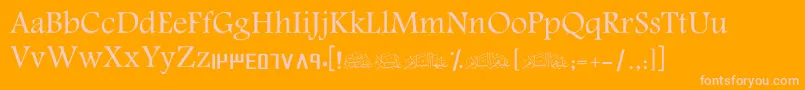 ScAmeen Font – Pink Fonts on Orange Background