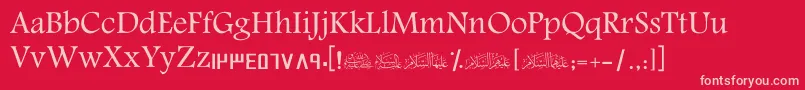 ScAmeen Font – Pink Fonts on Red Background