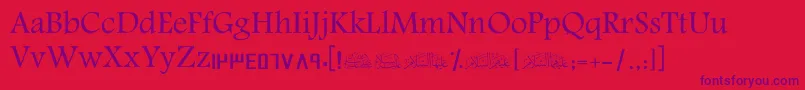 ScAmeen Font – Purple Fonts on Red Background